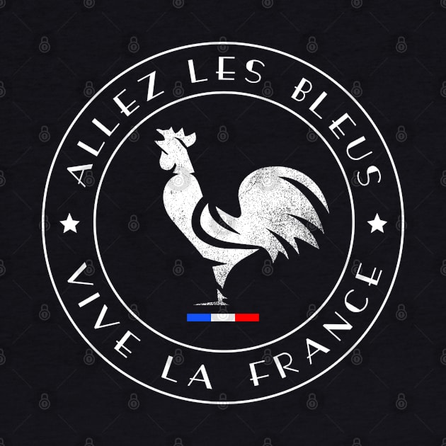 Allez les Bleus Vive La France Gallic Rooster Two Stars by French Salsa